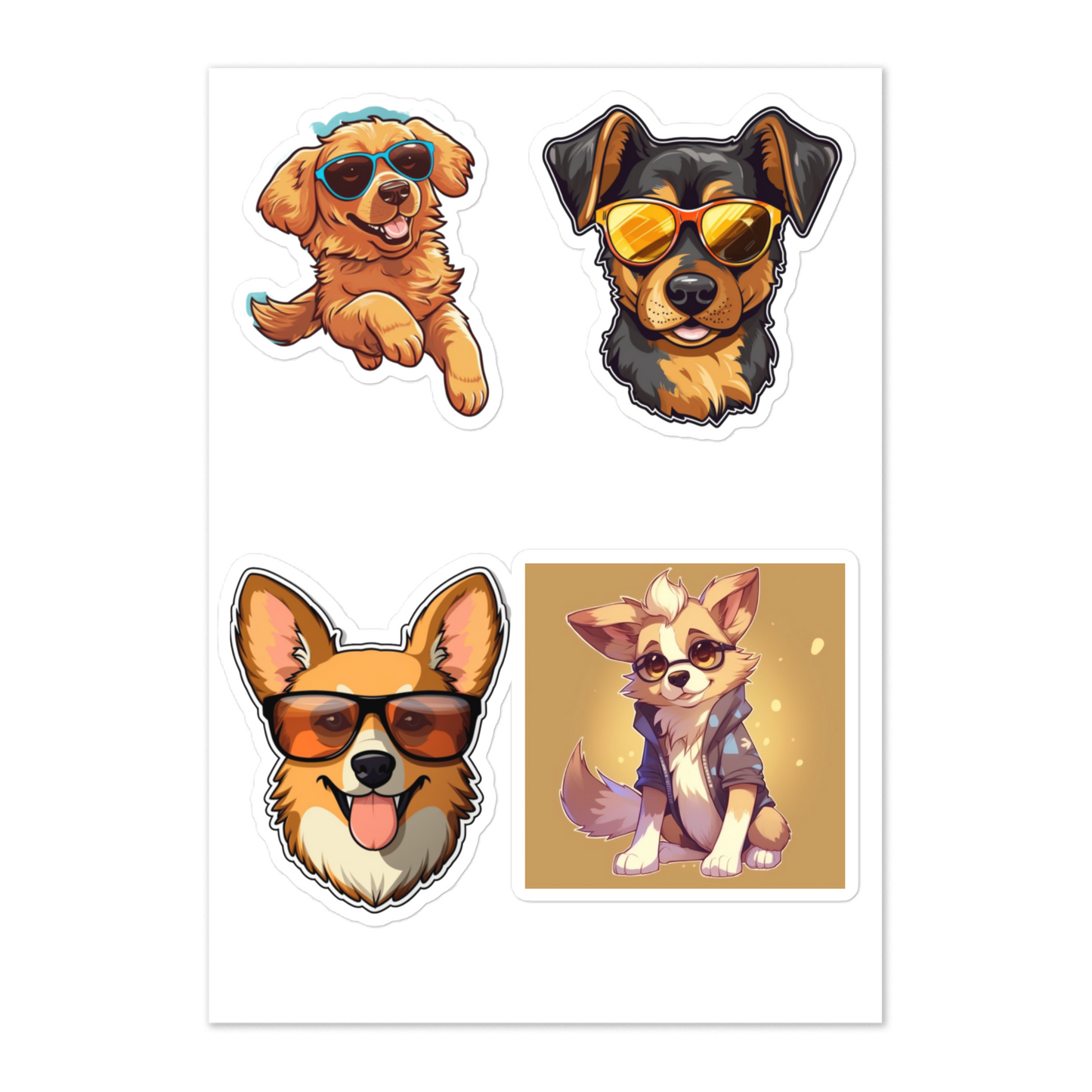 Dogs with Glasses Sticker sheet