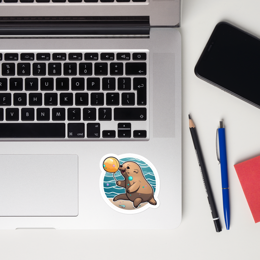 Sea Lion with Beach Ball Bubble-free stickers